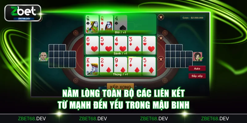 Nằm lòng toàn bộ các liên kết từ mạnh đến yếu trong Mậu Binh